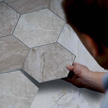 Obrázek z Tapeta hexagon 10 ks - šedá mozaika