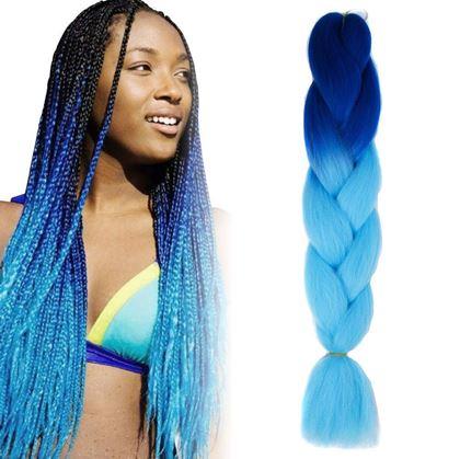 Obrázek z Vlasový příčesek ombré - modrý