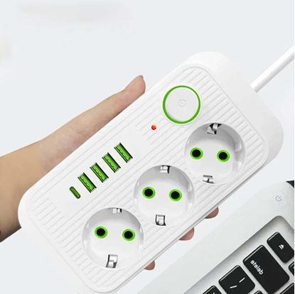 Obrázek Prodlužovačka se 3 zásuvkami a USB porty