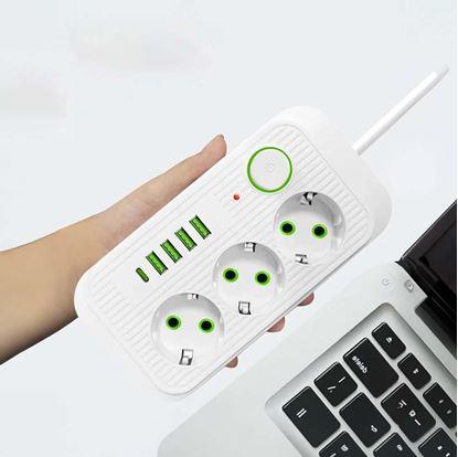 Obrázek Prodlužovačka se 3 zásuvkami a USB porty