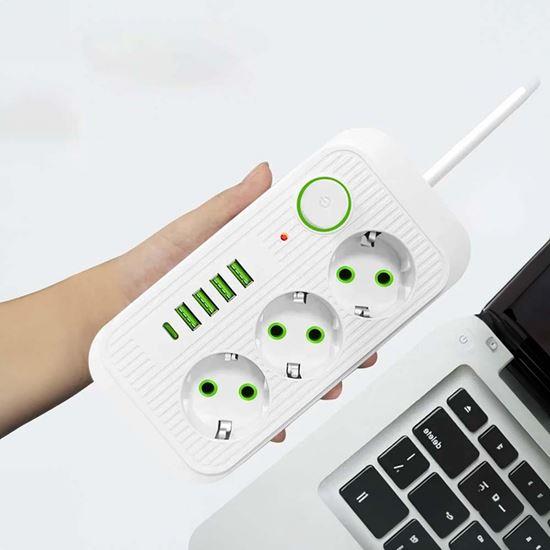 Obrázek z Prodlužovačka se 3 zásuvkami a USB porty