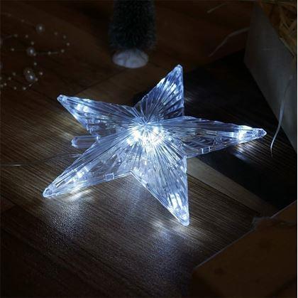 Obrázek z Vánoční svítící hvězda na stromek - studené světlo