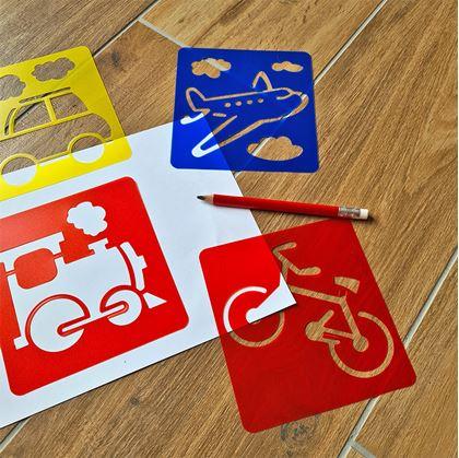 Obrázek z Šablony na malování 6 ks - dopravní prostředky