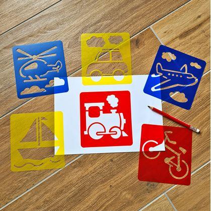 Obrázek z Šablony na malování 6 ks - dopravní prostředky