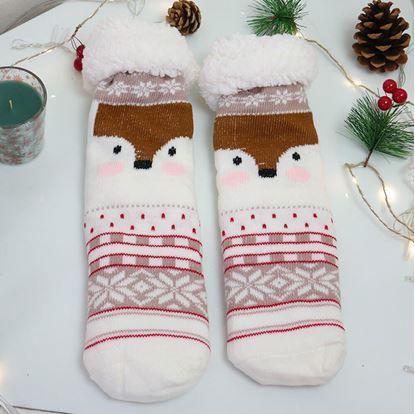 Obrázek Vánoční hřejivé ponožky s kožíškem