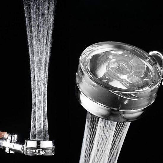 Obrázek z Úsporná rotující sprchová hlavice - stříbrná