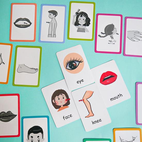 Obrázek z Sada 36 výukových kartiček v angličtině - části těla