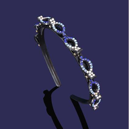Obrázek z Čelenka se sponkami a kamínky - modrá