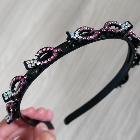 Obrázek z Čelenka se sponkami a kamínky - růžová