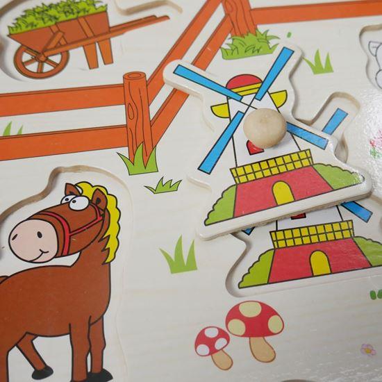 Obrázek z Dřevěná vkládačka - zvířátka na farmě