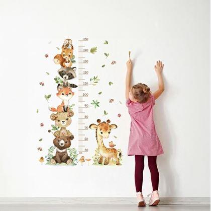 Obrázek z Dětský nalepovací metr na zeď - zvířátka