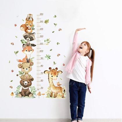 Obrázek z Dětský nalepovací metr na zeď - zvířátka