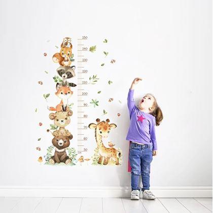 Obrázek z Dětský nalepovací metr na zeď - zvířátka