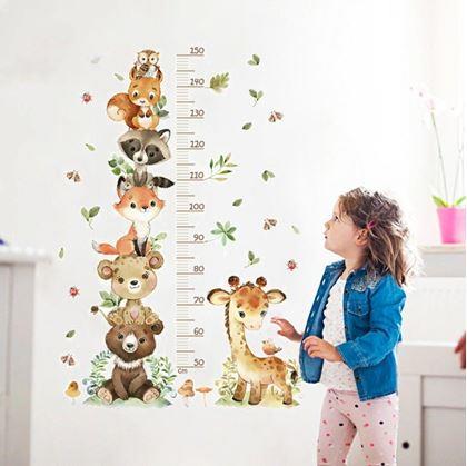 Obrázek z Dětský nalepovací metr na zeď - zvířátka