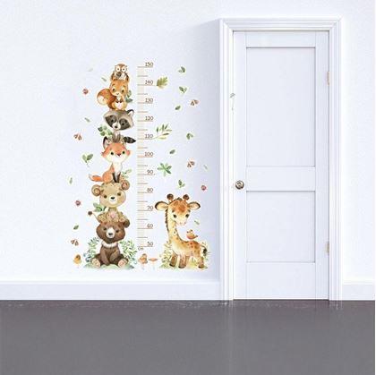 Obrázek z Dětský nalepovací metr na zeď - zvířátka