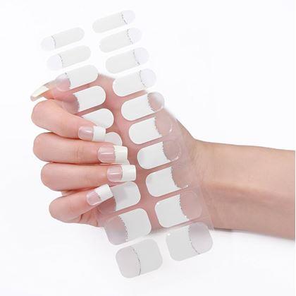 Obrázek z Elegantní samolepky na nehty - francouzská manikúra - bílá 