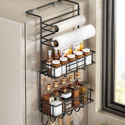 Obrázek Kovový organizér na lednici černý