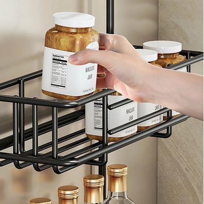 Obrázek z Kovový organizér na lednici černý