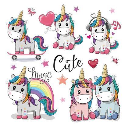 Obrázek z Nažehlovací obrázky na oblečení - jednorožci