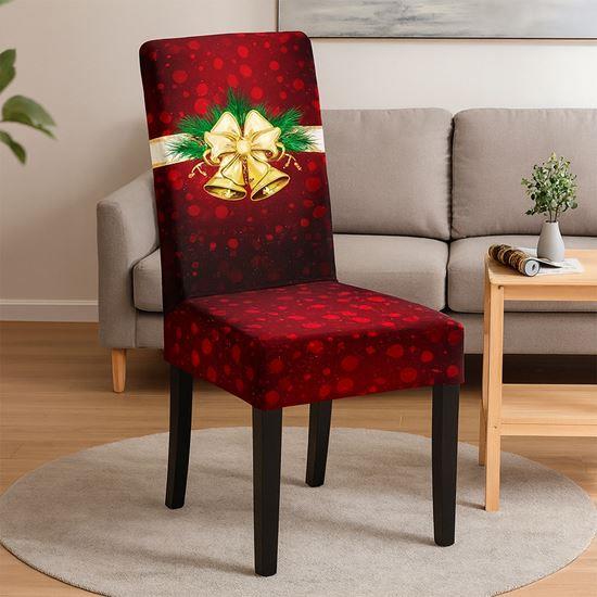 Obrázek z Potah na židli s vánočním motivem - červená vánoční elegance