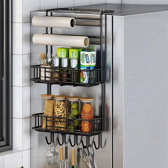 Obrázek z Kovový organizér na lednici černý