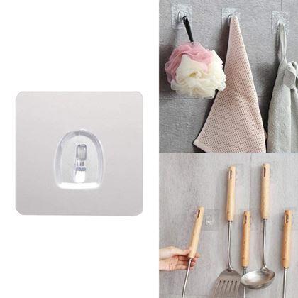 Obrázek z 10 ks přilnavých háčků bez vrtání 