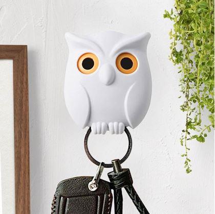 Obrázek z Magnetický držák na klíče - bílá sova