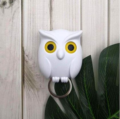 Obrázek z Magnetický držák na klíče - bílá sova