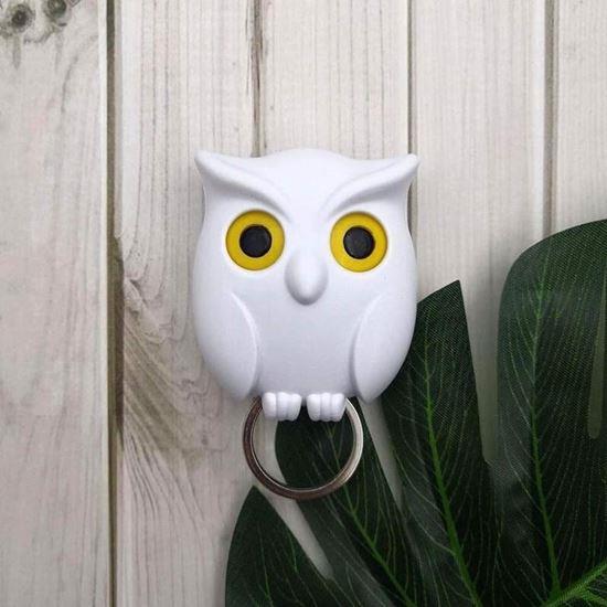 Obrázek z Magnetický držák na klíče - bílá sova