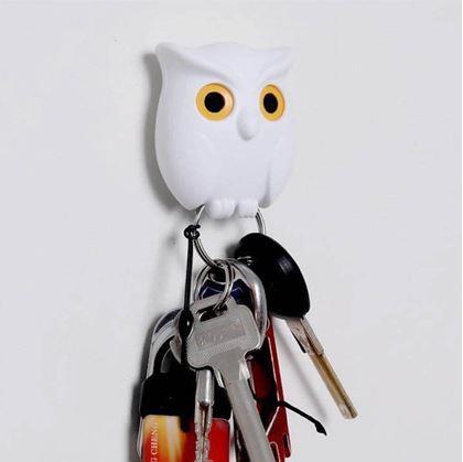 Obrázek z Magnetický držák na klíče - bílá sova