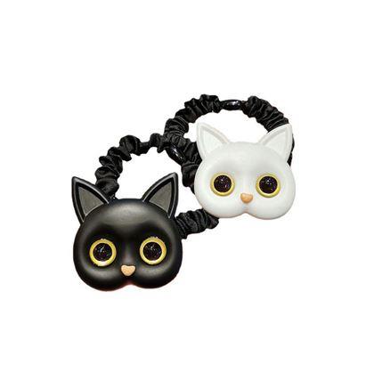 Obrázek z Gumička do vlasů s kočičkou - bílá