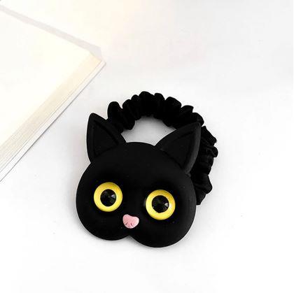 Obrázek z Gumička do vlasů s kočičkou - černá