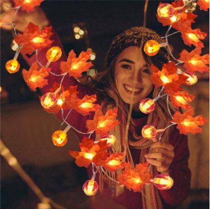 Obrázek LED světelný řetěz - podzimní listí 