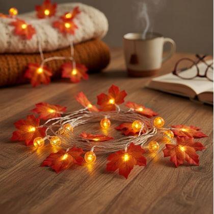 Obrázek z LED světelný řetěz - podzimní listí 