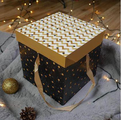 Obrázek z Dárková krabička 22 cm - hvězdy