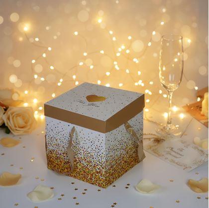 Obrázek z Dárková krabička 22 cm - třpytky