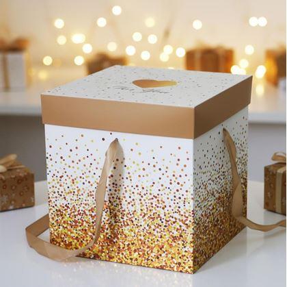 Obrázek z Dárková krabička 22 cm - třpytky