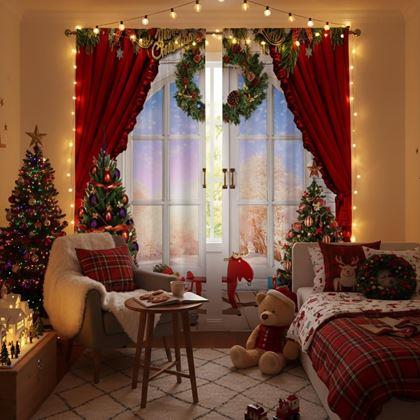 Obrázek z Vánoční závěsy 2 ks 130x210 cm