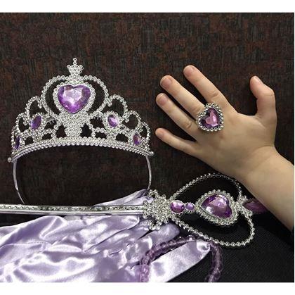 Obrázek z Sada doplňků pro princeznu 6 ks - fialová