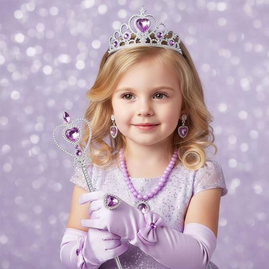 Obrázek z Sada doplňků pro princeznu 6 ks - fialová