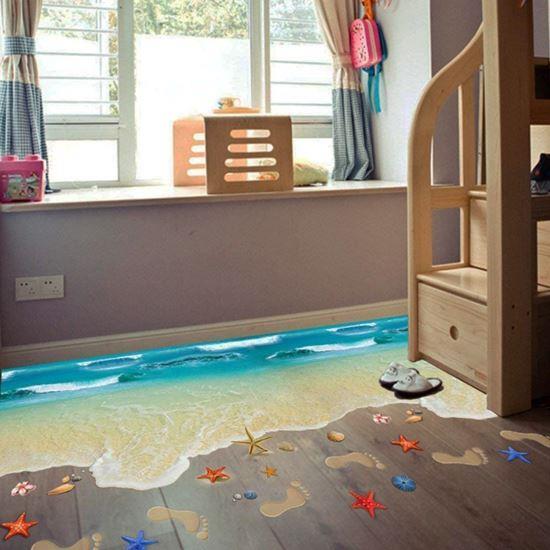 Obrázek z 3D samolepky na podlahu - pláž