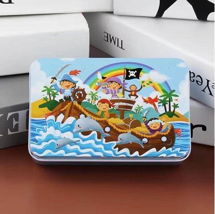 Obrázek z Dětské puzzle v plechové krabičce - piráti