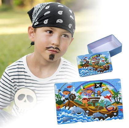 Obrázek z Dětské puzzle v plechové krabičce - piráti