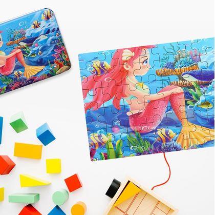 Obrázek z Dětské puzzle v plechové krabičce - mořská panna