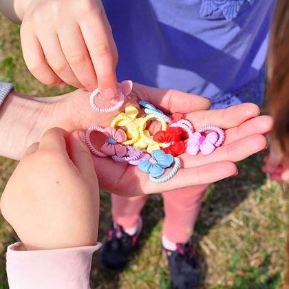 Obrázek z Dětské gumičky do vlasů 10 ks - mašličky