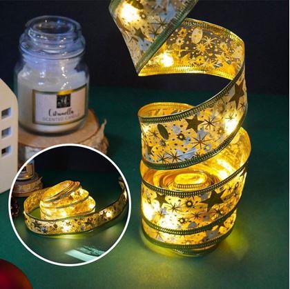 Obrázek z Svítící vánoční stuha 5 m - zlatá