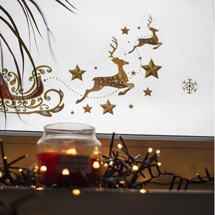 Obrázek z Vánoční nálepky na okno - zlaté ozdoby
