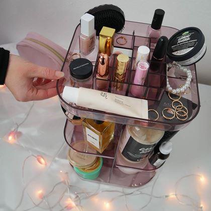 Obrázek z Velký otočný organizér na kosmetiku - růžový