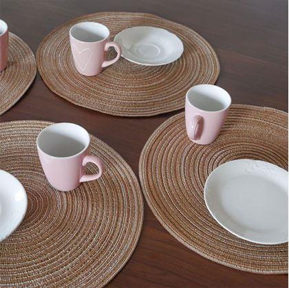 Obrázek z Kulaté prostírání na stůl - světle hnědé