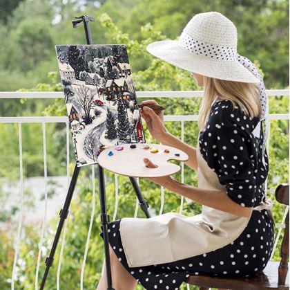 Obrázek z Malování podle čísel, vypnuté plátno na rám - zimní venkov